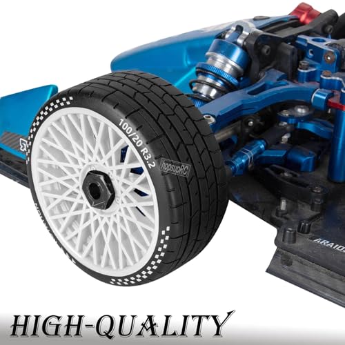 RC Wheels RC Tires for 1/8 Typhon 6S BLX,1/7 Infraction 6S BLX,Limitless,4PCS RC Wheels and Tires RC Truck Tires,Highway Tires Soft Tires,White