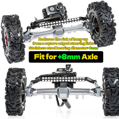 Bearing Steering Link for SCX24 & AX24 +8mm axle on Each Side - color: 1 Set, size: +8mm length