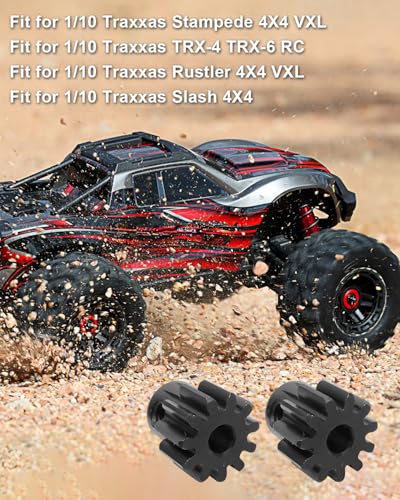11T Motor Pinion Gear 32P Fit for 1/10 TRX-4 TRX-6 Slash 4X4 Rustler | Fit for Stampede 4X4 VXL RC Car, Hardened Steel Replacement for 3mm Shaft Replace 6747