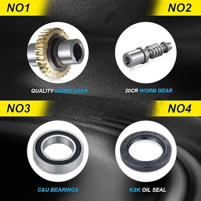 NMRV040 Worm Gear Gearbox Ratio 15:1,18mm Output Shaft,RV40 NMRV-040 Metal Gearheads Worm Gear Reducer for Nema34 Stepper Motor/Servo Motor