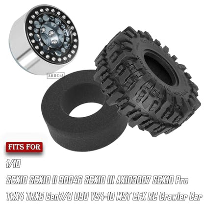 RC 1.9 Beadlock Wheels and Tires for 1/10 SCX10 SCX10 II 90046 SCX10 III AXI03007 SCX10 Pro TRX4 TRX6 Gen7/8 D90 VS4-10 RC Crawler Car,Aluminum 1.9 Beadlock Wheel Rims and Tires,Titanium - color: Titanium for Axial SCX10