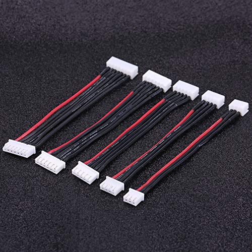 Lipo Battery Balance Extension Cable, 5 Piece Set Silicone Wire Lead, for 2S 3S 4S 5S 6S RC, Aircraft, Car Charging Accessory