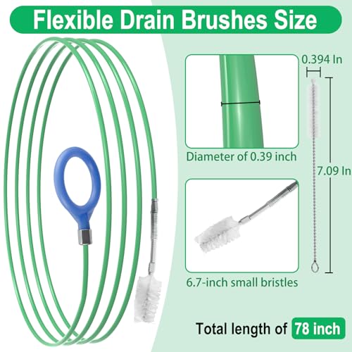 Auto Sunroof Drain Cleaning Tool, 78 Inch Flexible Tube Cleaning Brush | Drain Brush Extra Long Pipe Cleaners for Cars, Car Accessories, Car Sunroof Drain Hole Cleaner for Drains, Sewers, Windshield - size: 78 Inch