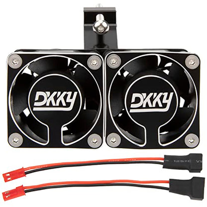 DKKY RC Motor Cooling Fan Heatsink 20000 RPM 54-58mm Ajustable Mount for ARRMA Axial 1/5 1/6 1/7 RC Models with 1717 5687 56113 2028 Motor (Black) - color: Black
