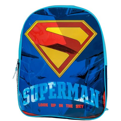 Superman Backpack, 15" Superhero School Bag for Boys, Blue - color: Superman