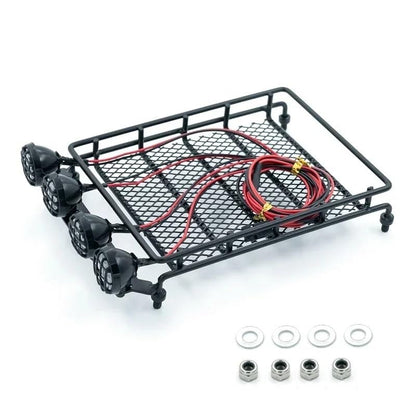 Universal Roof Racks With LED Light For 1/14 1/12 1/10 RC Crawler Car SCX10 CC01 MN D90 D91 D99 MN90 MN99S(A) - size: A