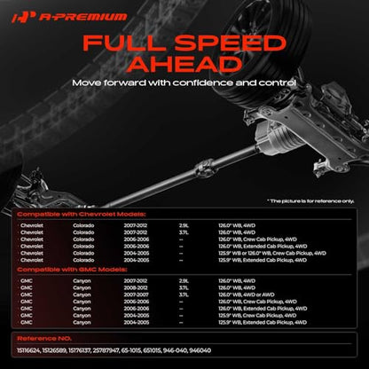 A-Premium Rear Drive Shaft Driveshaft Assembly Complete Prop Shaft | Compatible with Chevrolet Colorado & GMC Canyon 2004-2012 4WD AWD, Eliminates Drivetrain Vibration - size: Rear, style: 4WD AWD, Except Standard Cab Pickup
