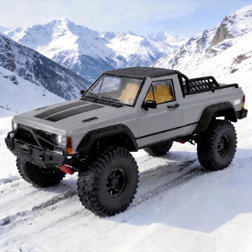 1/10 RC Crawler Hard Body Shell, Nardo Gray, 313mm Wheelbase | Pre-painted hard plastic pickup shell for SCX10 and TRX4; includes interior, grille, mirrors, fenders and mounting hardware - color: Pickup - Nardo Gray