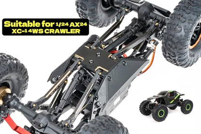 High Clearance 4 Links Set for AX24, Brass Links Set, Upgrade Parts for AX24 XC-1, Axial 1/24 RC Crawler Car Upgrade Accessories, 8Pcs, Black Coating