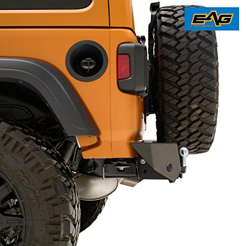 EAG Rear Bumper Rock Crawler with Parking Sensor Bracket Fit for 18-22 Wrangler JL