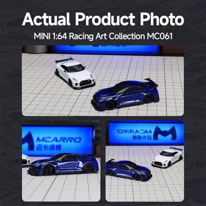 1/64 Scale RC Drift Car - 2.4GHz Half-Scale Remote Control 4WD High-Speed Mini Remote Control Car with Racing Lights (White) - color: White