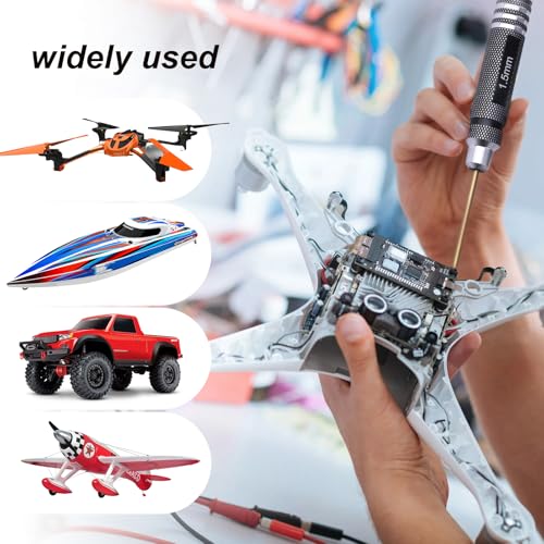 HobbyPark 1.5mm 2.0mm 2.5mm 3.0mm Hex Screw Driver Set Titanium Hexagon Screwdriver Wrench Tool Kit for RC Multi-Axis FPV Racing Drone RC Quadcopter Helicopter RC Car Models, 4PCS