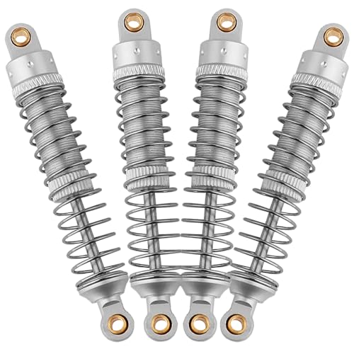 4PCS 53mm/59mm/66mm Aluminum Shocks Absorbers Oil Threaded Damper for 1/18 RC Crawler TRX4M TRX-4M Bronco Defender K10 Upgrade Parts,Silver Color Spring (66mm silver) - color: 66mm silver