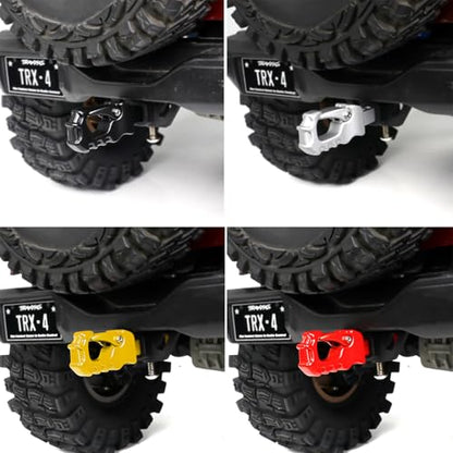 Metal RC Crawler Trailer Hook Tow Hitch for 1/10 RC Crawler Traxxas TRX4 Axial SCX10 Rear Bumper Parts (Black) - color: Black