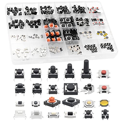 240 Pcs 24 Value Micro Momentary Tactile Switch Assortment Kit | Push Button Switch Set - style: 240 Pcs 24 Value