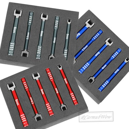 RC 3MM 4MM 5MM 5.5MM 6MM Turnbuckle Wrench Upgrades for RC Car,Medium Carbon Steel Turnbuckle Nut Ball Joint Remover RC Repair Tool,5pcs,Navy Blue - color: Navy Blue(1set)