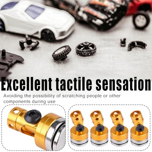 4 Pcs Aluminum RC Body Post Magnetic RC Body Mounts Invisible Body Post Mount Good Scx10 4Wd 1:10 RC Car Yellow Black Purple (Yellow) - color: Yellow