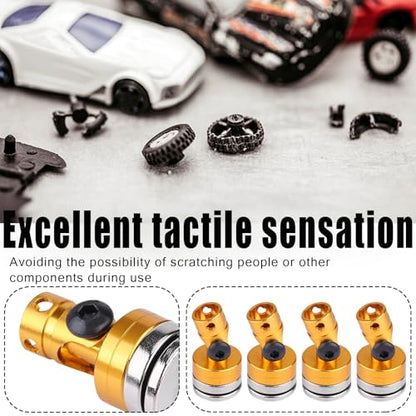 4 Pcs Aluminum RC Body Post Magnetic RC Body Mounts Invisible Body Post Mount Good Scx10 4Wd 1:10 RC Car Yellow Black Purple (Yellow) - color: Yellow