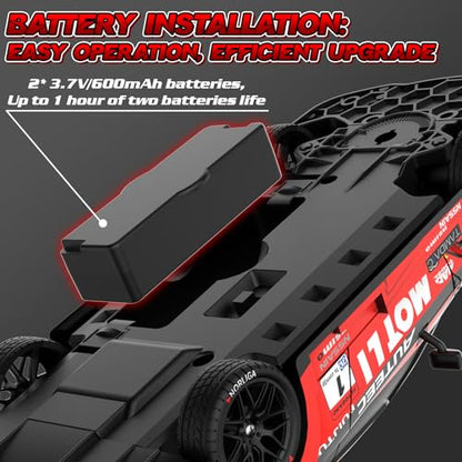 RC Drift Car 1/20 Scale 2.4GHz 4WD Remote Control Cars with Led Lights 22KM/H High Speed &1/28 Scale Gesture Sensing RC Stunt Cars Toys for 6-12 Years Old Boys Girls