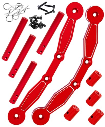 Aluminum Front & Rear Body Mounts Upgrades Part for 1/10 Senton 3S Blx/Senton Mega 550,Alloy Front & Rear Body Mounts Hops Up,Red