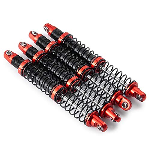Que-T 4pcs Metal Shock Absorber Damper for 1/10 RC Crawler Car SCX10 D90 TRX4 TRX6 (105mm) - size: 105mm