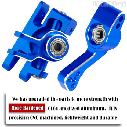 RC Aluminum Caster Block,Steering Blocks,C-Hubs Stub Axle Carriers w/Wheel Hex & Bearings Upgrades Part for 1/10 Slash 4X4 VXL/Rustler 4X4 VXL/Stampede 4WD VXL,Navy Blue