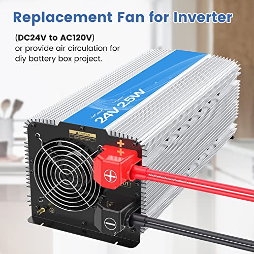 Wathai 120x120x25mm 120mm 24v Case Fan PC Cooling DC Brushless Motor Fan | 24vdc DC fan serves as a silent ventilation booster for cabinet enclosures, amplifiers, and industrial machines - style: 24V 2Pin 2000RPM