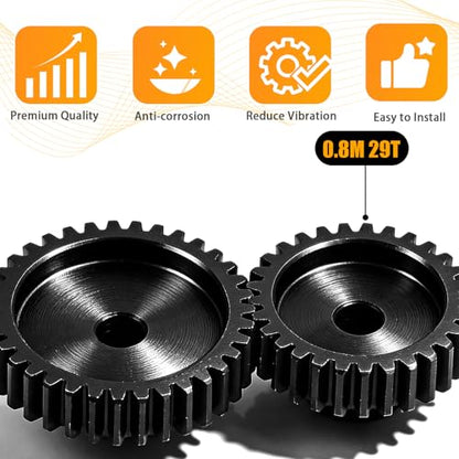 3-Pack Steel Metal 0.8M 5mm Pinion Motor Gear Sets 29T Compatible with HPI Kyosho Losi Axial Tamiya 1/8 1/10 RC Car Monster Truck Buggy, 0.8 Module Gear for Traxxsa Arrma - style: 3Pcs 29T