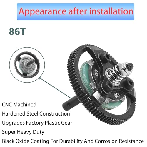 RC 48P 83T & 86T Spur Gear Hardened Steel Spur Gear Upgrades Part for Traxxas 1/10 Slash Stampede Rustler Bandit 2WD VXL XL-5 F-150 SVT, (83T & 86T) - size: 48P-Spur Gear-83T 86T