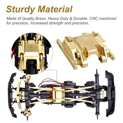 66g CrazyHobby Brass Skid Plate Transmission Mount Heavy Duty for TRX4M K10 High Trail F150 Bronco Defender 1/18 Crawler Car Upgrades (Gold) - color: Gold