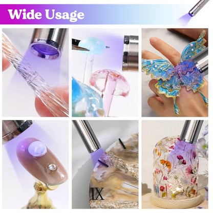 LET'S RESIN UV Resin Kit with Light, Bonding&Curing in Seconds, 30g | UV Glue Adhesive, UV Resin with Flashlight for Welding, Jewelry UV Glue Adhesive for Plastic Repair, Glass Light, Craft Decor