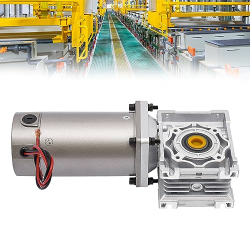 Worm Gear Motor, 300W 7.5K 1800RPM Portable Electric Reducer Gearbox with Self-Locking, Reversing Function and Speed Adjustable, High Torque 24V DC Motor (300W 7.5K 24V)