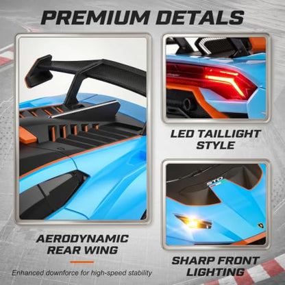 YESHIN 1：24 Lamborghini Haracan Drifting Car Blue, Lamborghini Toy Car, RC Cars for Boys Age 8-12, 2.4GHz Remote Control Car with Light - color: C-blue