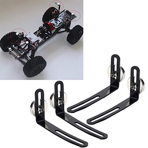 Goolsky 4PCS RC Car Shell Body Mount Metal L-Bracket with Magnet for Traxxas Redcat Axial SCX10 90046 D90 1/10 RC Crawler Car