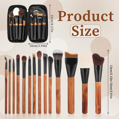 Singhoow 14 Pcs Dust Brush Model Cleaning Brushes Kit with Storage Bag Soft Dusting Brush Wooden Handle for Models Figures Statues Collectibles Craft