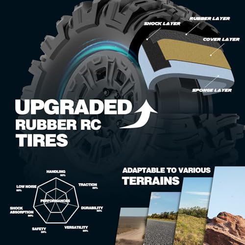 Hosim 1/10 Off Road RC Cars Fast 68KM/H, RTR Brushless RC Car for Adults | High Speed Monster Truck Hobby Remote Control Car, Waterproof RC Truck 4x4 All Terrain Buggy Toy Gift for Boys Age 8+ - color: Upgraded Gray