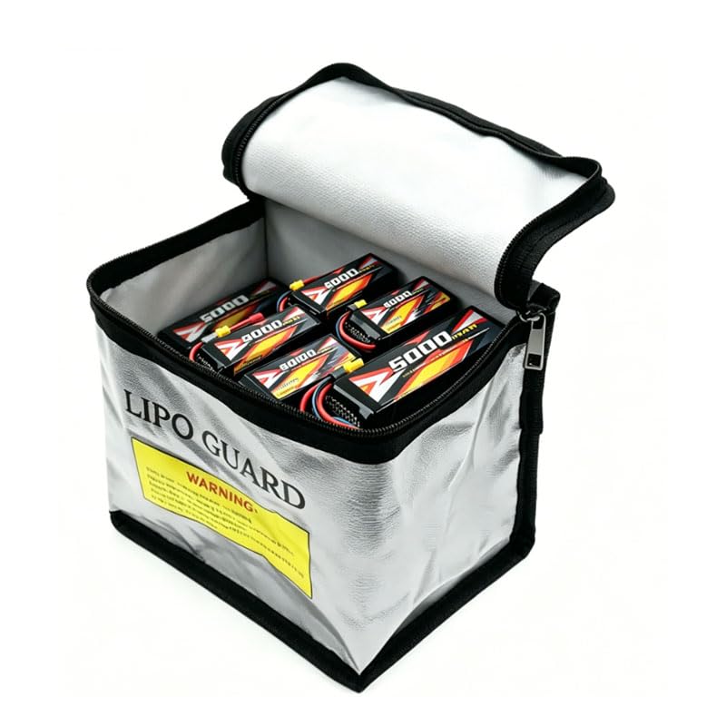 RC Cars, Boats, and Drones | Lithium Battery Storage Bag | Shock-Resistant Bag | Dimensions: 8.66 in x 6.1 in x 4.53 in