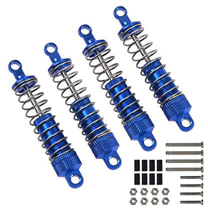 Aluminum Alloy Shock Absorber Suspension Damper Shocks Compatible with WPL C14 C24 C34 C44 MN Model D90 D91 MN99 1/16 RC Car (Blue) - color: Blue