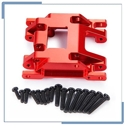 RC Skid Plate RC Transmission Mount Center Gearbox Base for TRX4M Upgrades 1/18 Scale RC Crawler Car, Red - color: Red