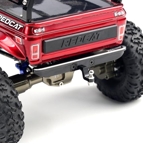 DJX CNC Aluminum Front and Rear Bumper with Light for 1/18 RC Rock Crawler Car Redcat Ascent-18 Upgrade Parts