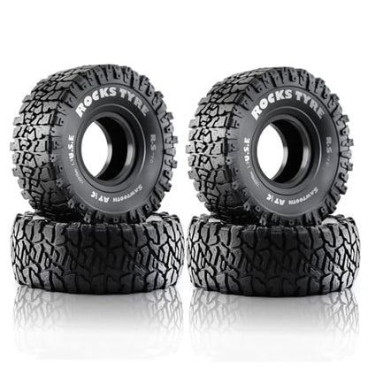 1.9 RC Crawler Tires With Foam Insert Rubber Mud Tyres 120mm For 1/10 RC Crawler Car Axial SCX10 90046 AXI 03007 TRX4 Tamiya CC01 Redcat Gen8 RC4WD 1.9 inch Beadlock Wheel Rims 4PCS