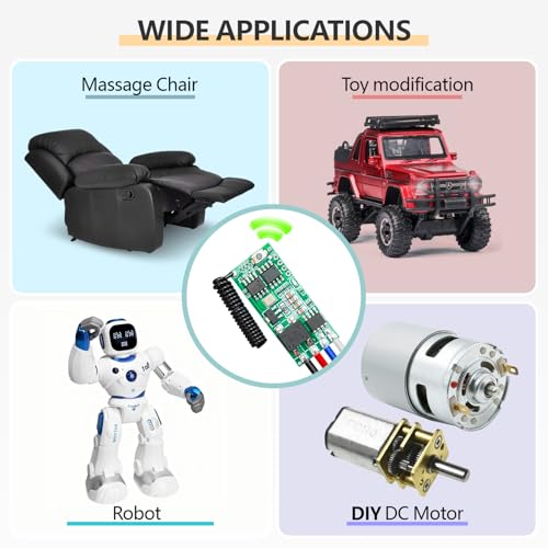 DieseRC Mini Wireless 12V DC Motor Remote Control Switch, Micro DC 5V~24V 1A Receiver Controller, Radio Control Motor Move Forward and Reverse for Micro DC Motor Electric Lock DIY Science Toys RC Boat