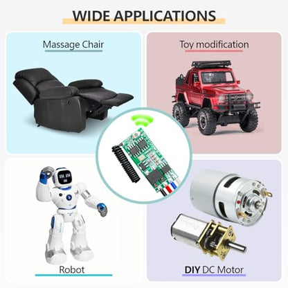 DieseRC Mini Wireless 12V DC Motor Remote Control Switch, Micro DC 5V~24V 1A Receiver Controller, Radio Control Motor Move Forward and Reverse for Micro DC Motor Electric Lock DIY Science Toys RC Boat