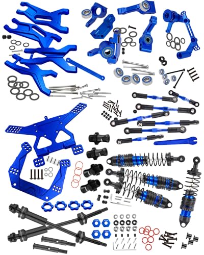 Upgrades for 1/10 Slash 2WD(VXL),RC Shocks,Suspension Arm,Caster Block,Steering Blocks,Stub Axle Carriers,Steering Bellcranks,Shock Tower,Camber Links,Drive Shaft,Hex Hub Adapters,Navy Blue - color: Navy Blue - Upgrades