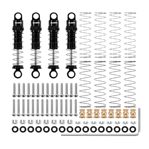 INJORA 39mm Aluminum Adjustable Threaded Oil Shock for SCX24 FCX24M, Black - color: Black