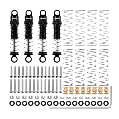 INJORA 39mm Aluminum Adjustable Threaded Oil Shock for SCX24 FCX24M, Black - color: Black