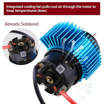 HobbyPark 35T Motor 550 Brushed Electric Engine w/Heatsink for 1/10 RC Crawler Cars Traxxas TRX4 TRX6 Axial SCX10 Redcat Gen7 Gen8 RC4WD - size: 35T