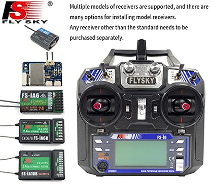 FLYSKY FS-i6 6CH 2.4GHz Radio System RC Transmitter Controller w/FS-iA6 Receiver for RC Helicopter Plane Quadcopter Glide (Mode_2)