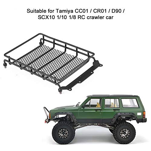 RC Roof Rack Luggage, Steel Construction, Luggage Tray Roof Rack, Heavy-Duty Cargo Carrier for 1/10 Scale RC Crawler Off-Road Adventures