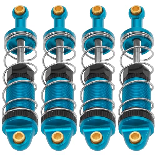 4Pack ShareGoo RC Car Shock Absorbers Metal Shocks Damper Compatible with MJX Hyper Go 16207 16208 16209 16210 H16BM H16GT H16DR 1/16 RC Car Upgrades Part (Blue) - color: Blue